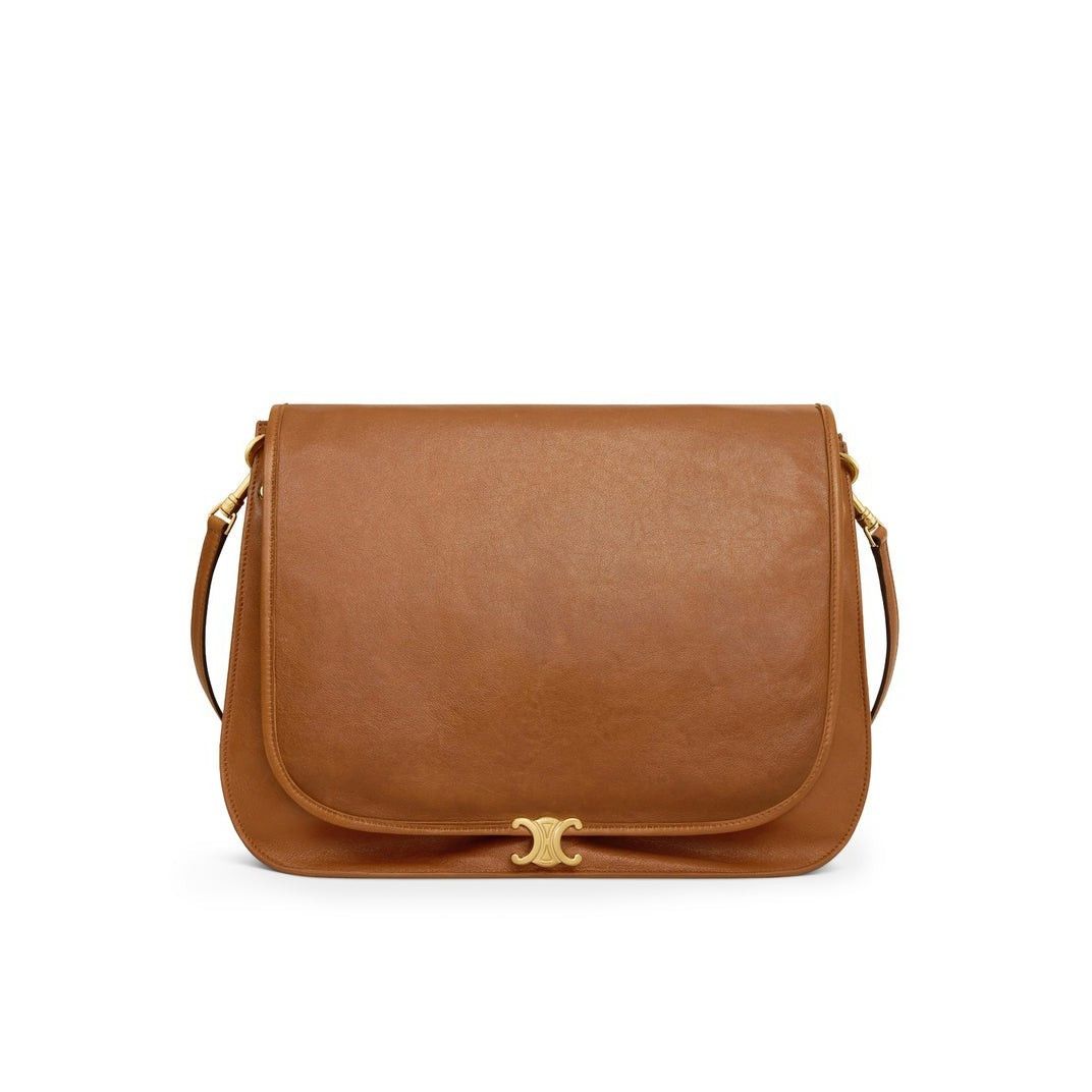 Celine CELINE Soft Triomphe Soft Tan Leather Shoulder Bag New Size ONE SIZE - 1 Thumbnail