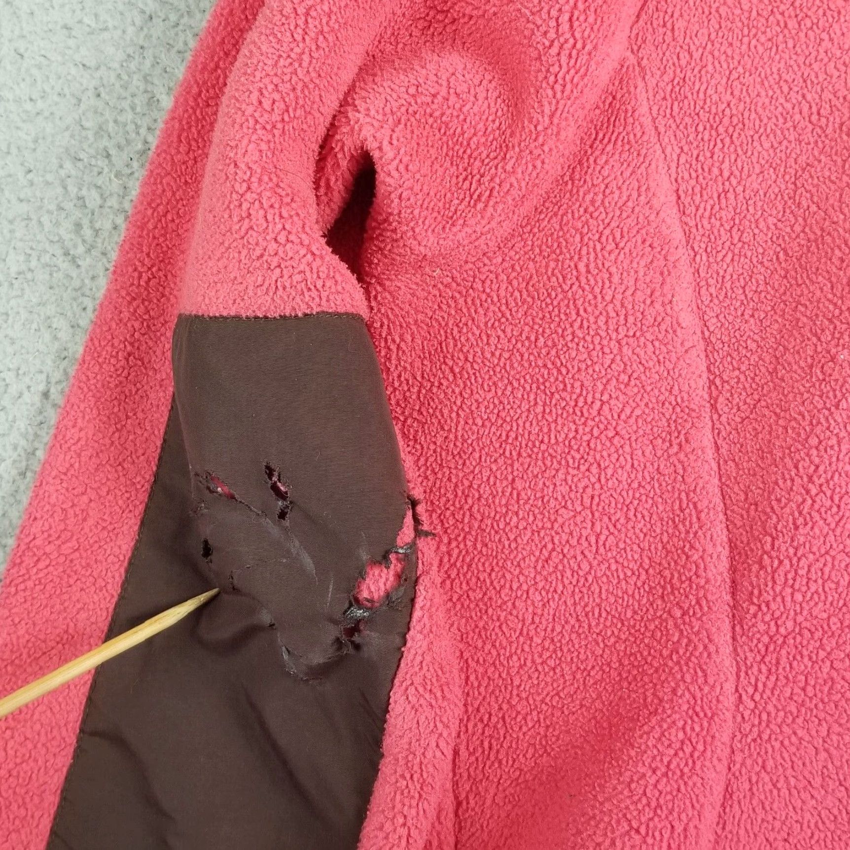 The North Face The North Face Women Large Pink Brown Denali Polartec Fleece Jacket Flaw Size L / US 10 / IT 46 - 2 Thumbnail