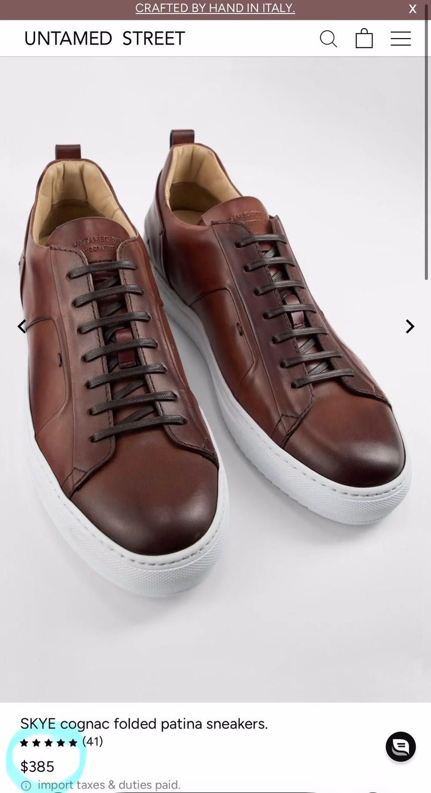 Other Untamed Street Size 40 Skye Cognac Leather Sneakers Mens 7 Size US 7 / EU 40 - 1 Thumbnail