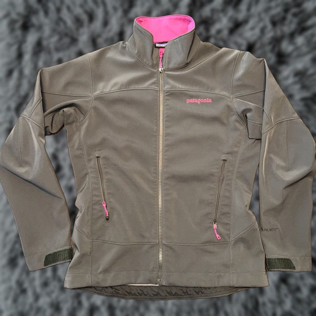 Patagonia Patagonia Women's Size Small Jacket Softshell Gray Pink Polartec Adze Classic Outdoor Womens Jacket Size S / US 4 / IT 40 - 1 Thumbnail
