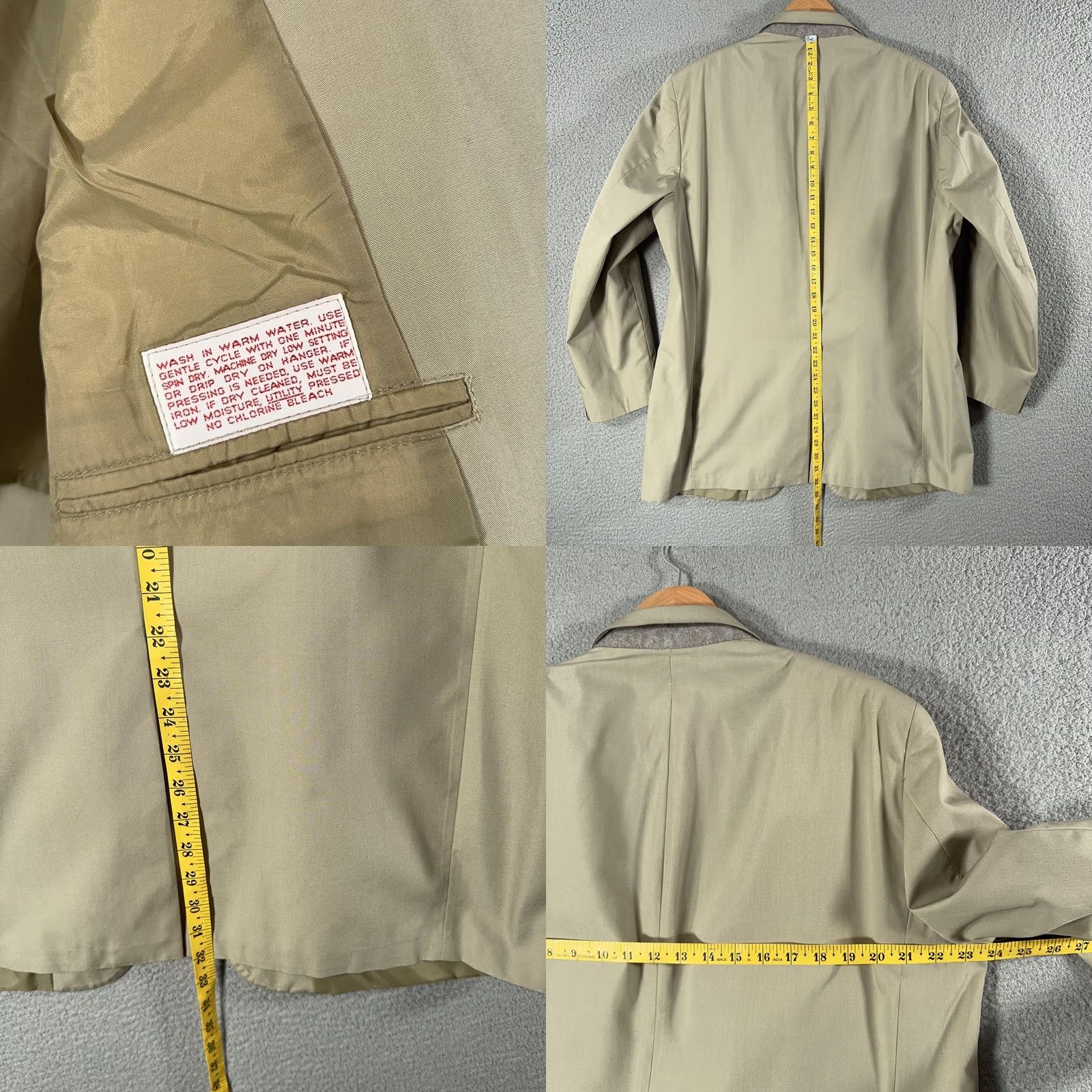 Brooks Brothers VINTAGE Brooks Brothers Blazer Mens 44 Long Beige Cotton Sport Coat 70s 80s Size 44R - 8 Thumbnail