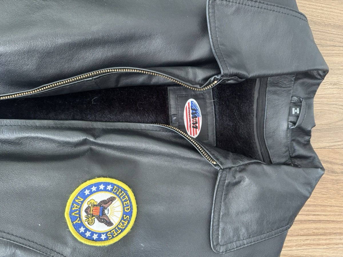 Other US Navy leather faux inner jacket Size US L / EU 52-54 / 3 - 2 Thumbnail