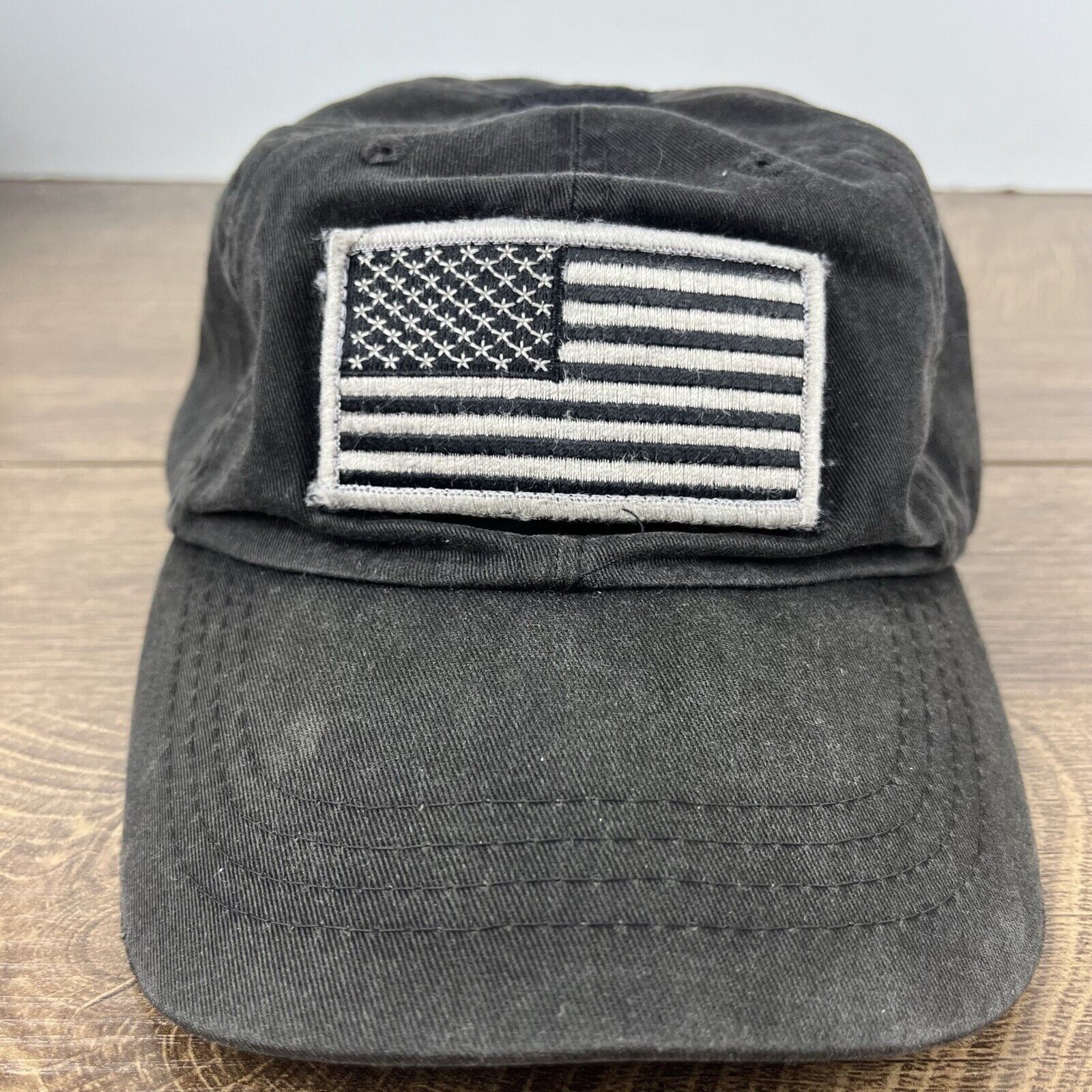 Other Distressed USA Flag Hat American Flag Black Cap Adjustable H Size ONE SIZE - 5 Thumbnail