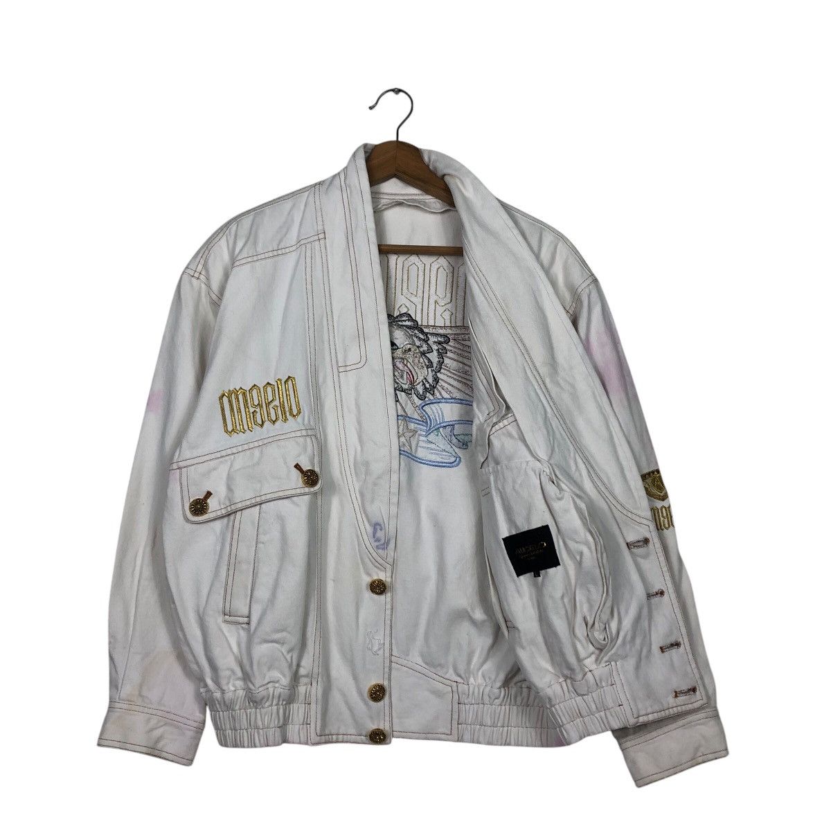 Japanese Brand × Vintage 📌Vintage Bomber Jacket Angelo Embroidered Big Logo Size US L / EU 52-54 / 3 - 12 Thumbnail