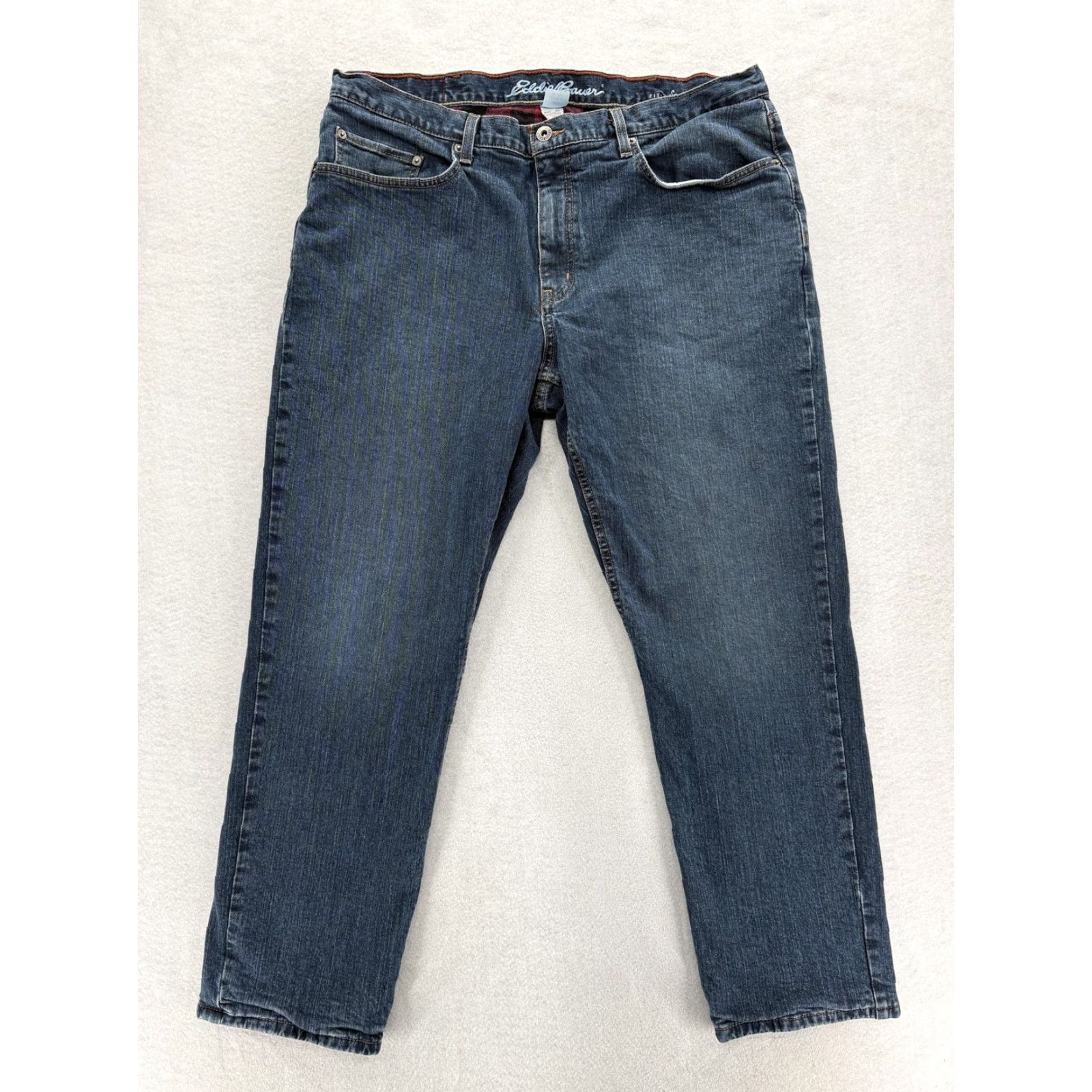 Eddie Bauer Eddie Bauer Jeans Mens 38x30 Blue Medium Wash Denim Straight Fit Flannel Lined Jeans Size US 38 / EU 54 - 2 Thumbnail