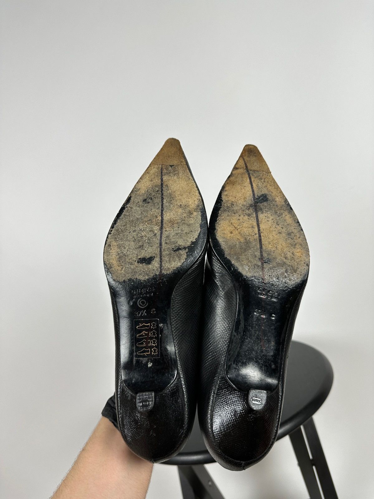 Gucci Vintage Gucci Tom Ford Black Leather Heels Size US 7.5 / IT 37.5 - 19 Thumbnail