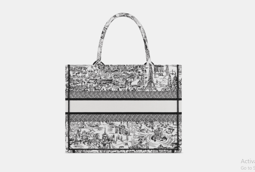 Dior o1w1db10525 M1296Z Size : OS / Tote Bag in White/Black Size ONE SIZE - 4 Thumbnail