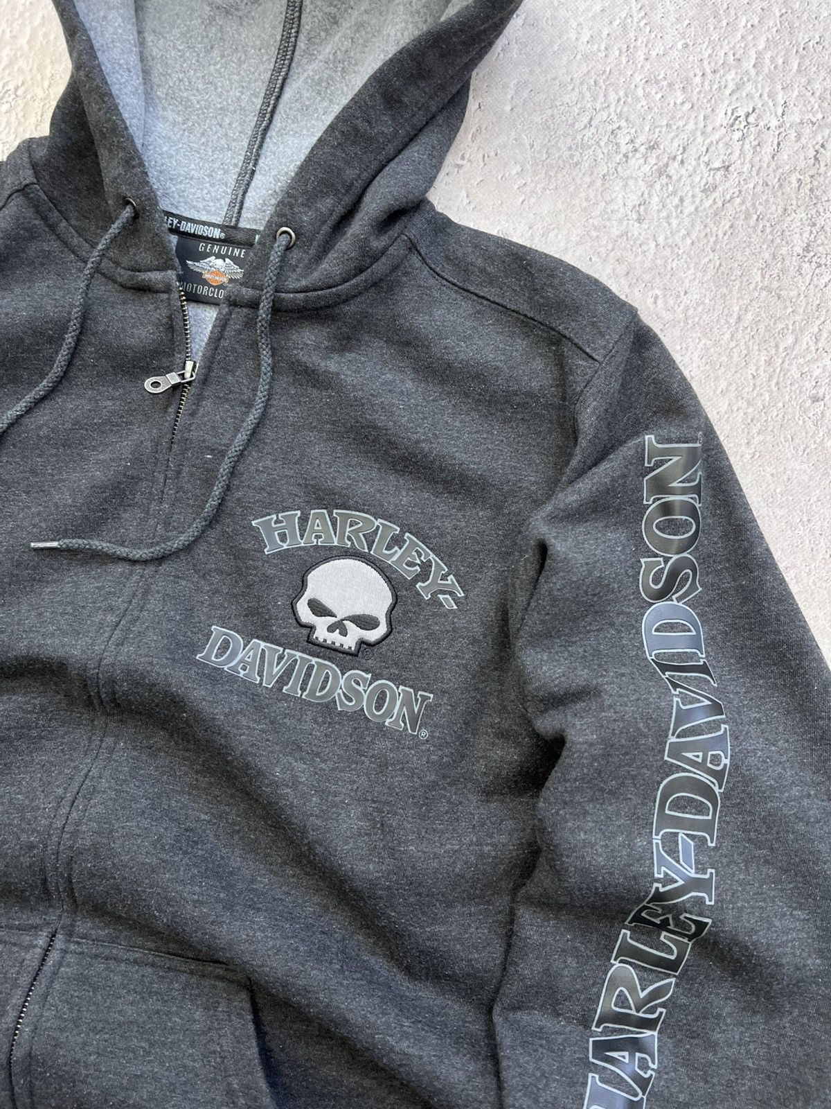 Harley Davidson × Vintage HARLEY DAVIDSON Crowned Skull hoodie longsleeve Grunde skull Size US XL / EU 56 / 4 - 8 Thumbnail
