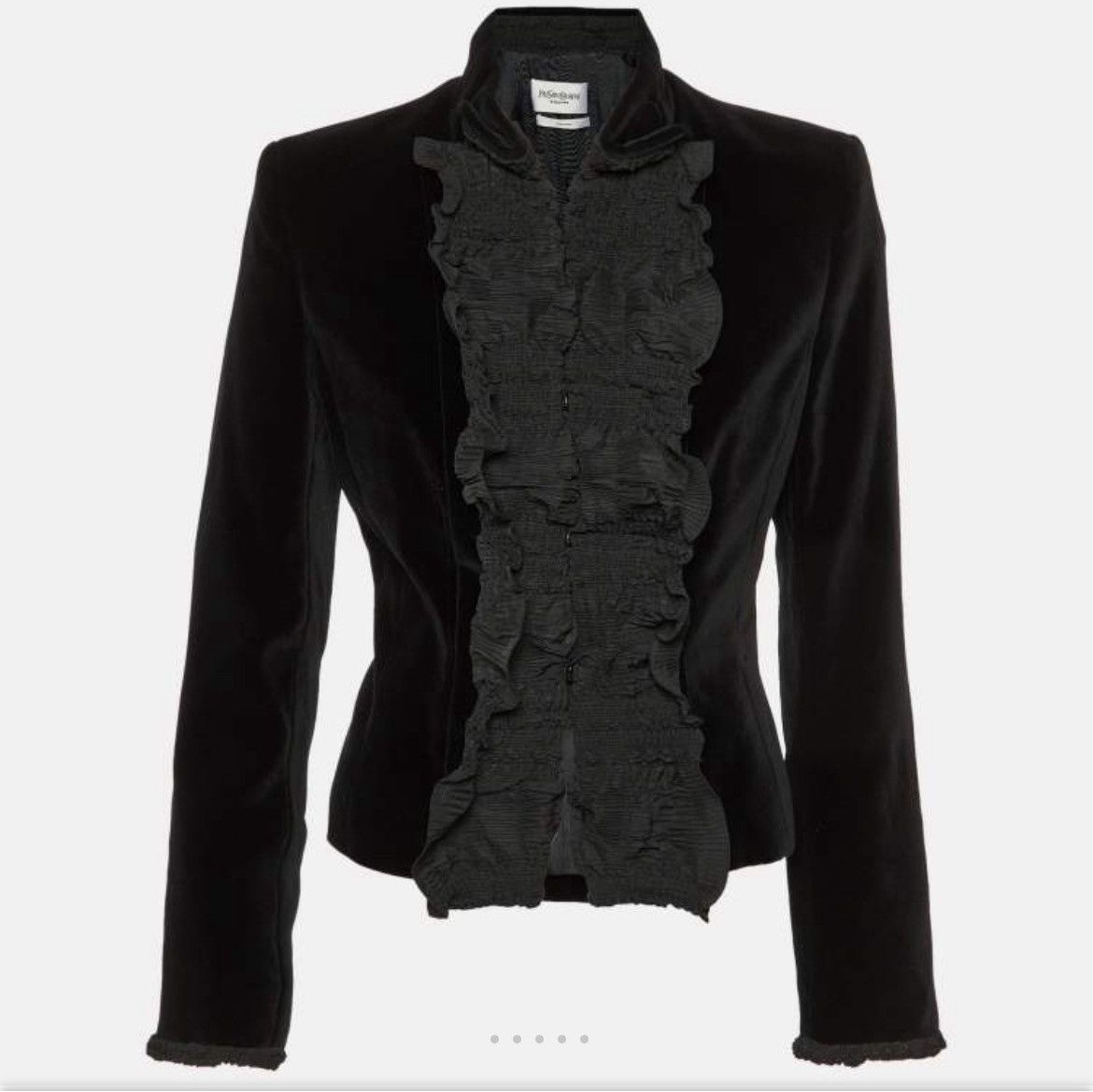 Yves Saint Laurent Yves Saint Laurent Black Velvet Jacket Ruffled Size M / US 6-8 / IT 42-44 - 5 Thumbnail