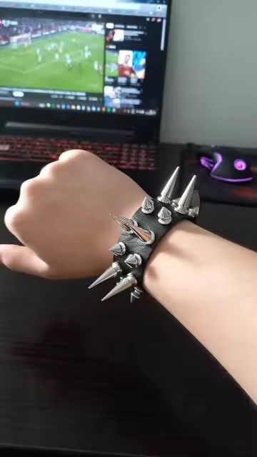 Other Pu Leather Spike Wristband Bracelet Size ONE SIZE - 1 Thumbnail