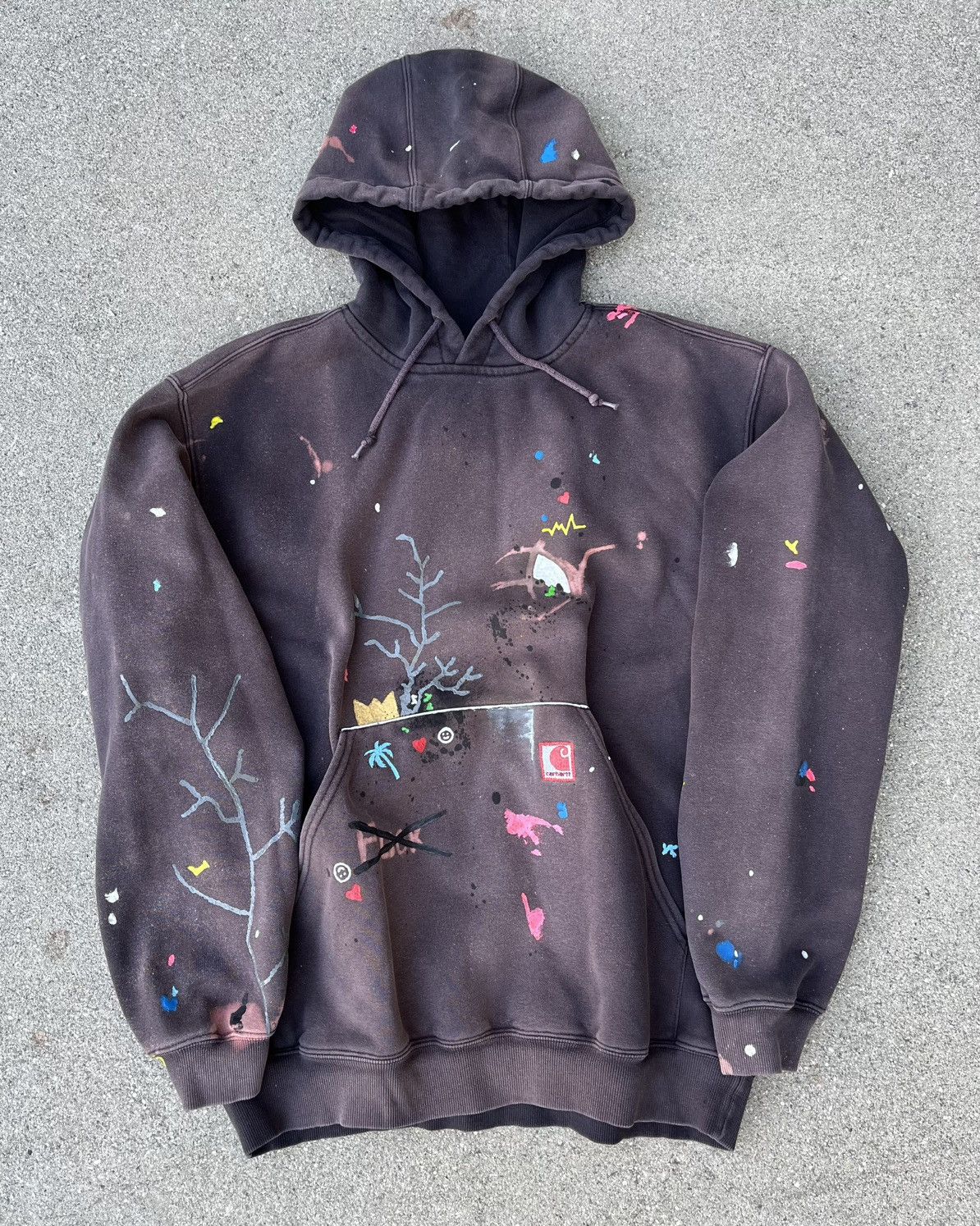Carhartt Custom Carhartt Hoodie Sun Fade Rain Defender Distressed Size US L / EU 52-54 / 3 - 3 Thumbnail