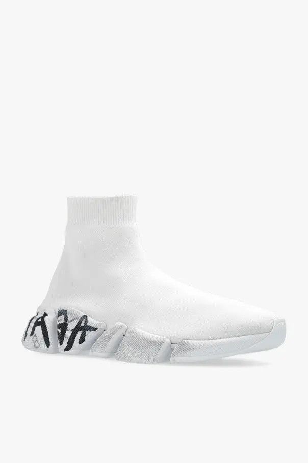 Balenciaga o1w1db10625 Speed 2.0 Recycled Knit Sneakers in Light Grey Size US 4 / IT 34 - 4 Thumbnail