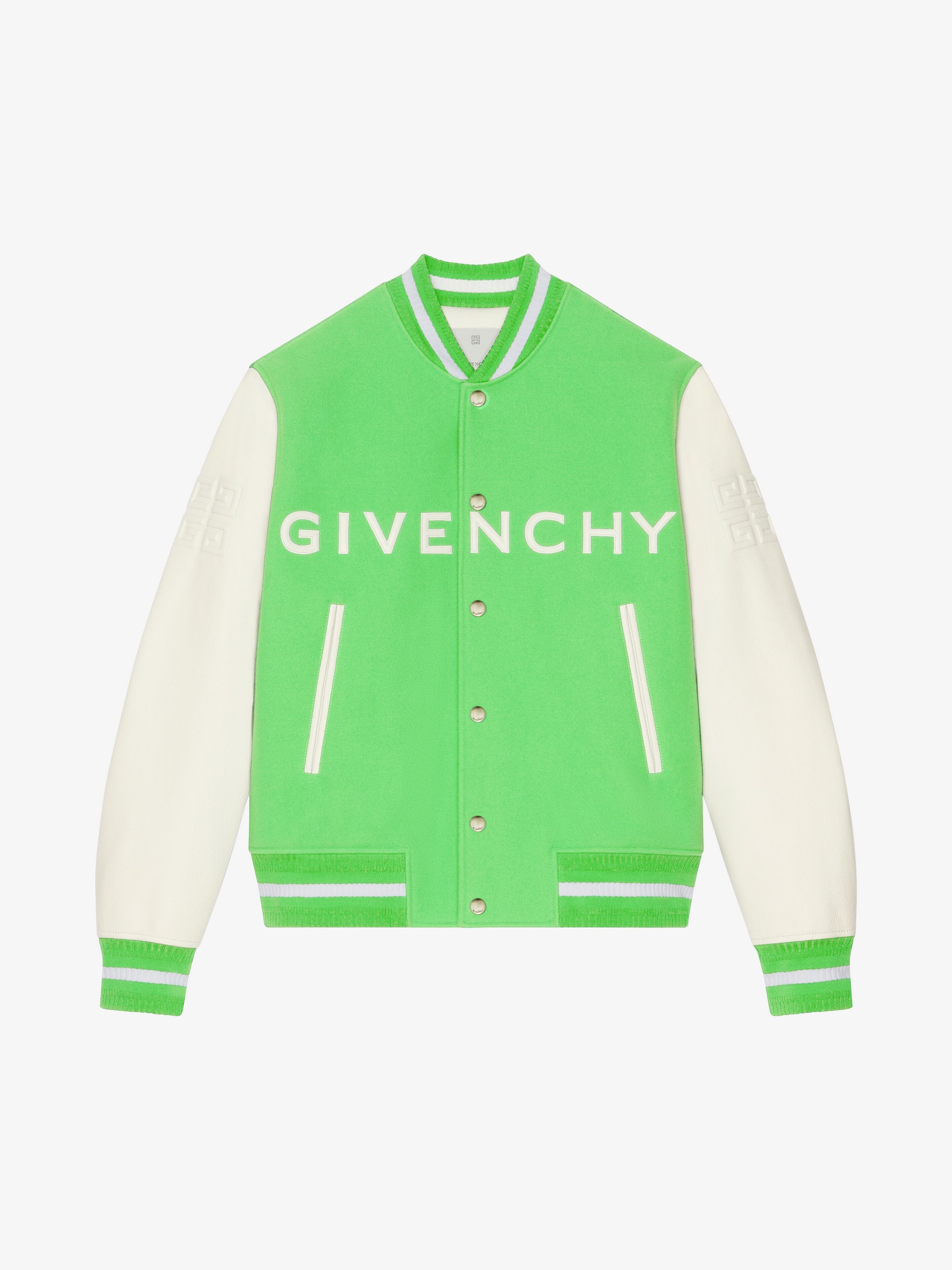 Givenchy o1w1db10325 Mix Material Varsity in Bright Green Size US XXL / EU 58 / 5 - 1 Thumbnail