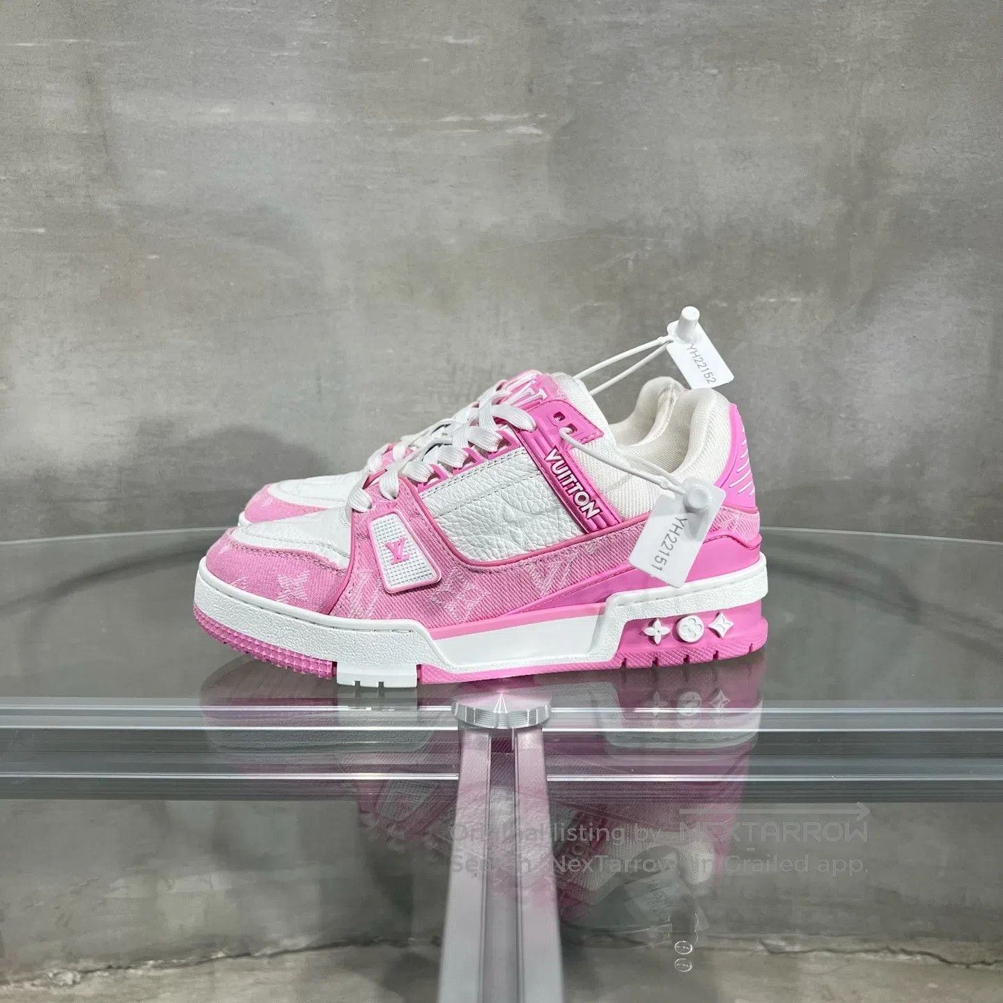 Louis Vuitton Louis Vuitton Trainer Pink and White Jeans shoes Size US 5 / IT 35 - 3 Thumbnail
