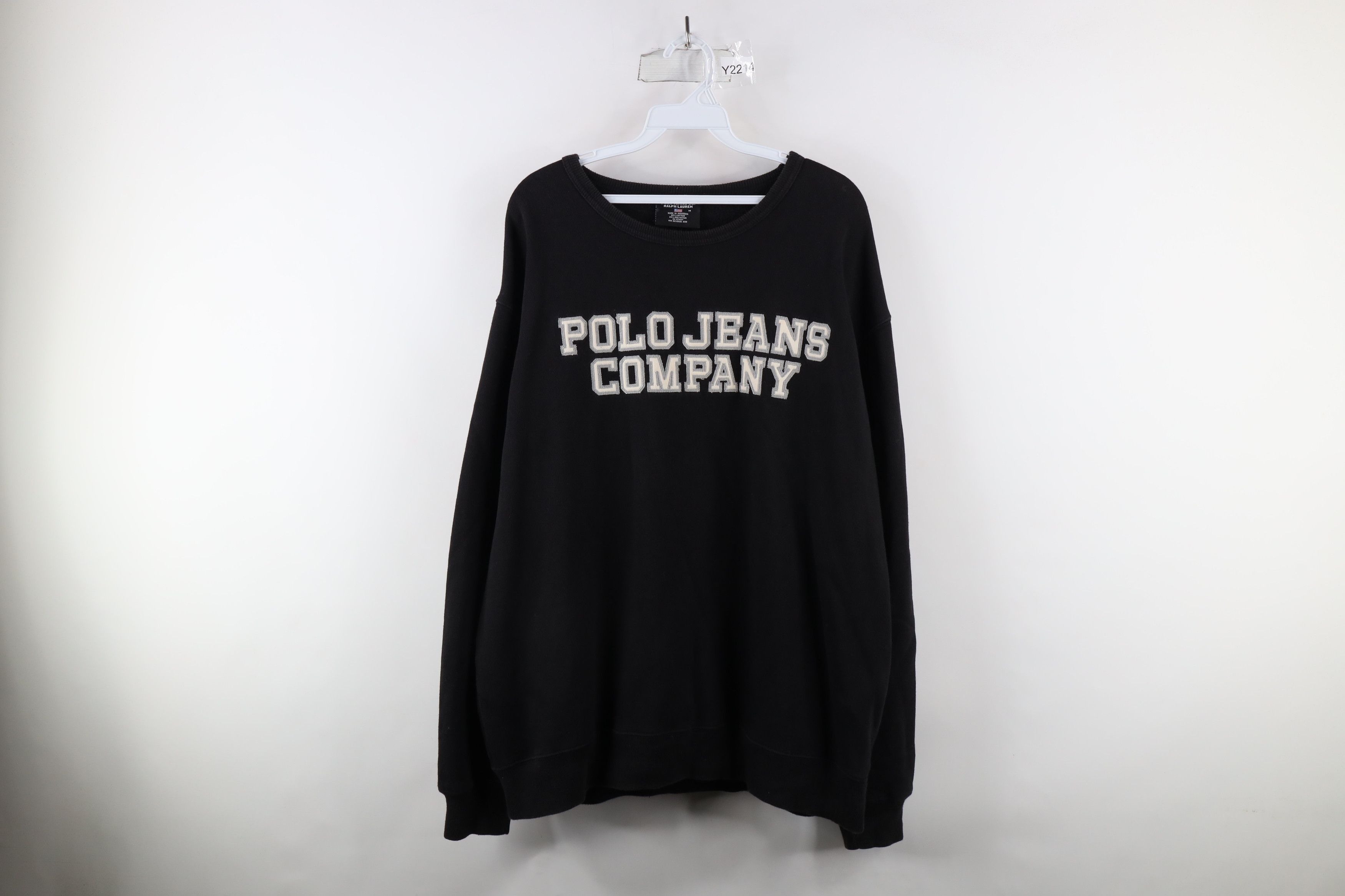 Polo Ralph Lauren Vintage 90s Ralph Lauren Out Block Letter Sweatshirt Black Size US M / EU 48-50 / 2 - 1 Thumbnail