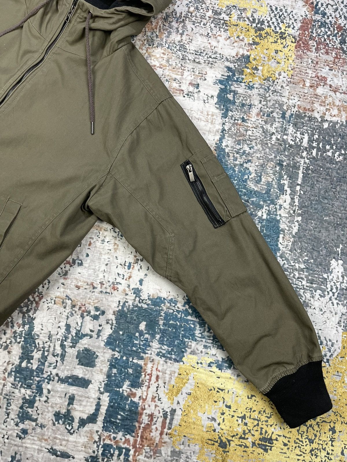 Japanese Brand ILLS Brown Canvas Camo Lining Hooded Bombers Size US L / EU 52-54 / 3 - 4 Thumbnail