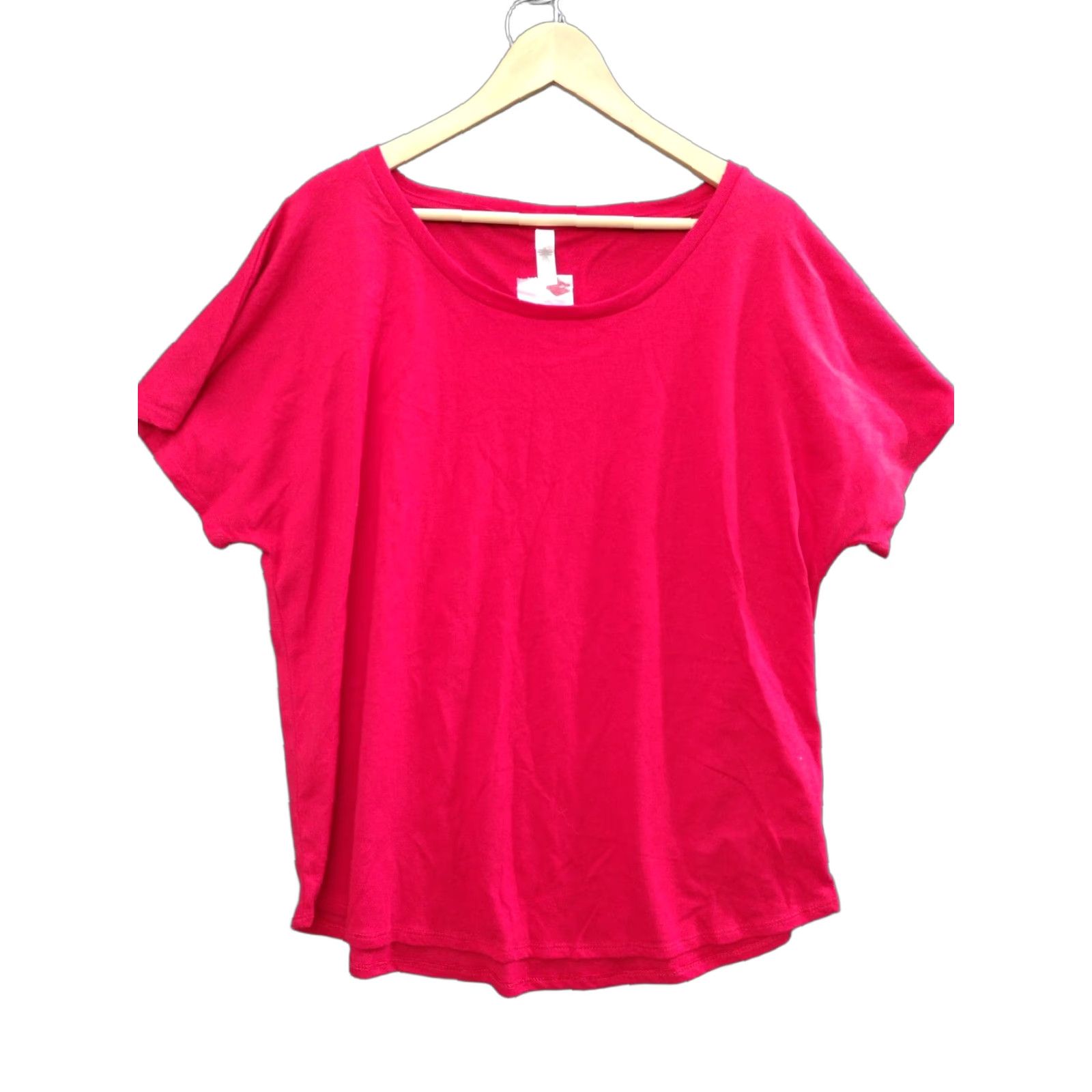 IDEA Ideal T-Shirt Women’s XXL Red Short Sleeve Round Neck Cotton Blend Jersey Basic Solid Casual Womens Size XXL / US 16-18 / IT 52-54 - 1 Thumbnail
