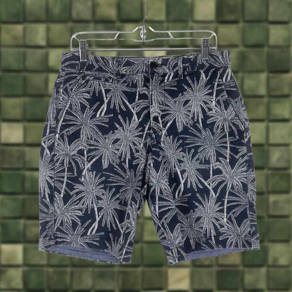 Gap Gap Indigo Palm Print Chambray 10" Inseam Shorts Mens 30 Vintage Fit Chino Cotton Blend Pocket Logo Casual Summer Womens? Size US 30 / EU 46 - 1 Thumbnail