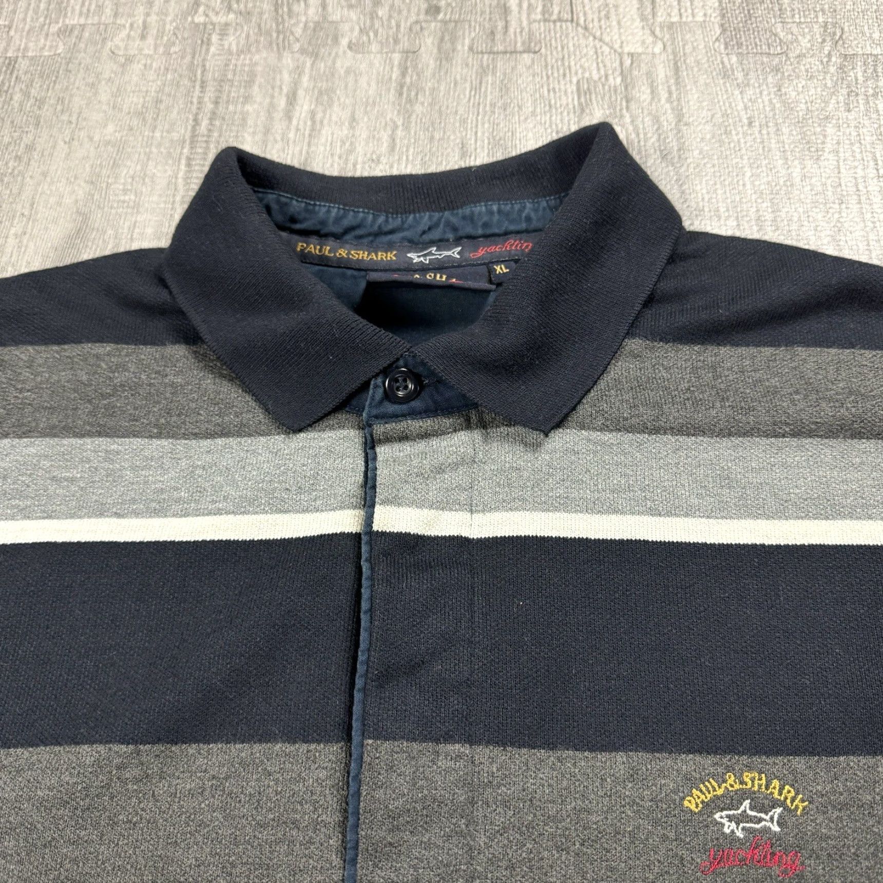 Paul & Shark PAUL & SHARK YACHTING Button-Up Polo Shirt L/S Striped Knit Fleece XL Multicolor Men’s Regular Classic, Italian Made Size US XL / EU 56 / 4 - 5 Thumbnail