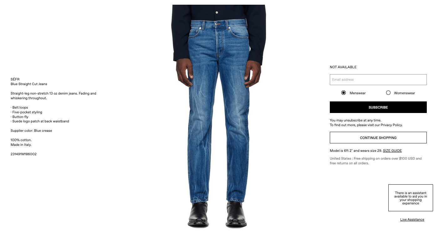 Sefr Sefr Blue Straight Cut Jeans Crease 30 S Size US 30 / EU 46 - 2 Thumbnail