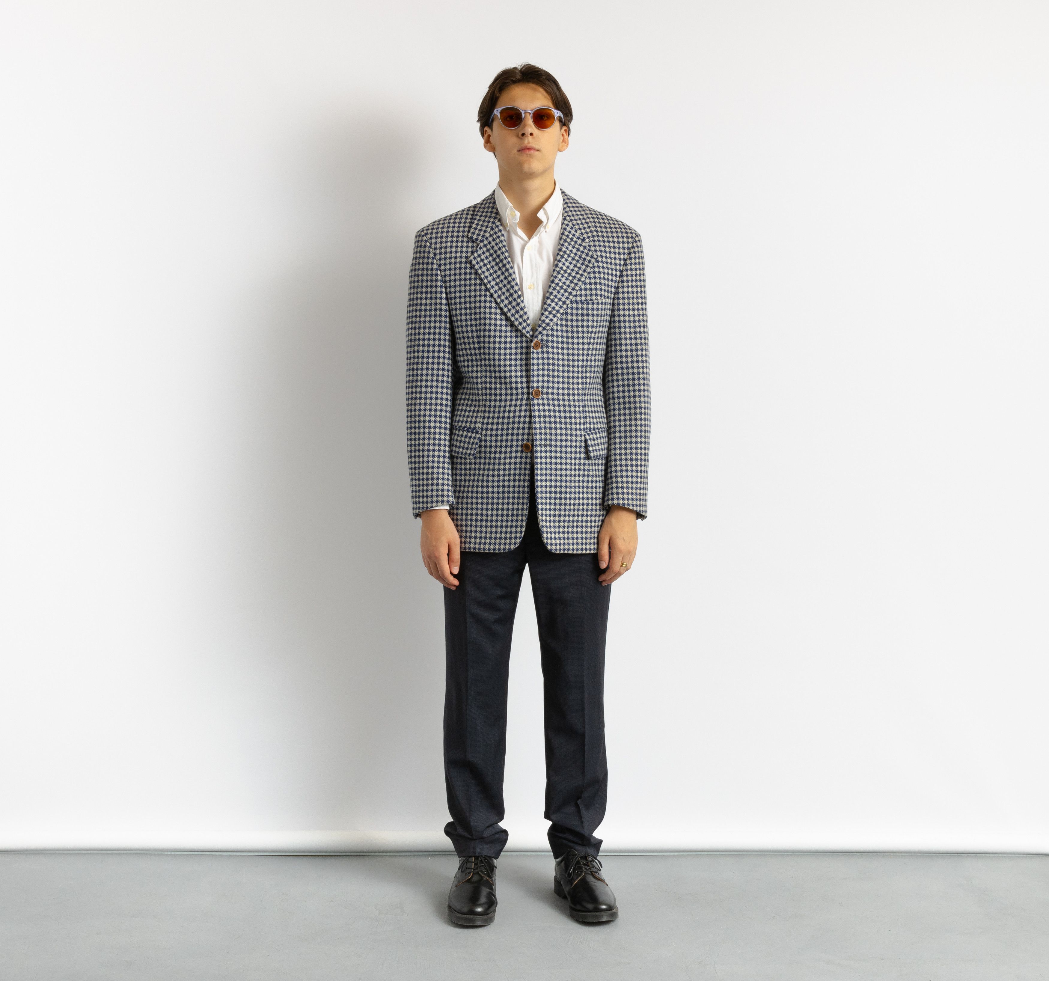 Other RENE LEZARD Blue Checked Wool Blazer 8702 Size US M / EU 48-50 / 2 - 1 Thumbnail