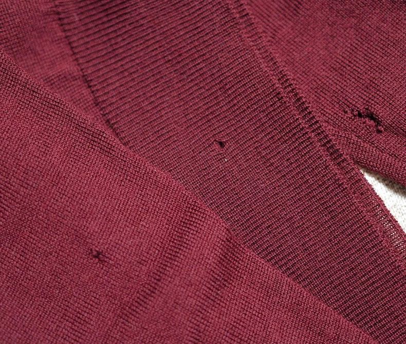 Dior Dior Wine red V-neck scar openwork sweater Size XL / US 12-14 / IT 48-50 - 4 Thumbnail