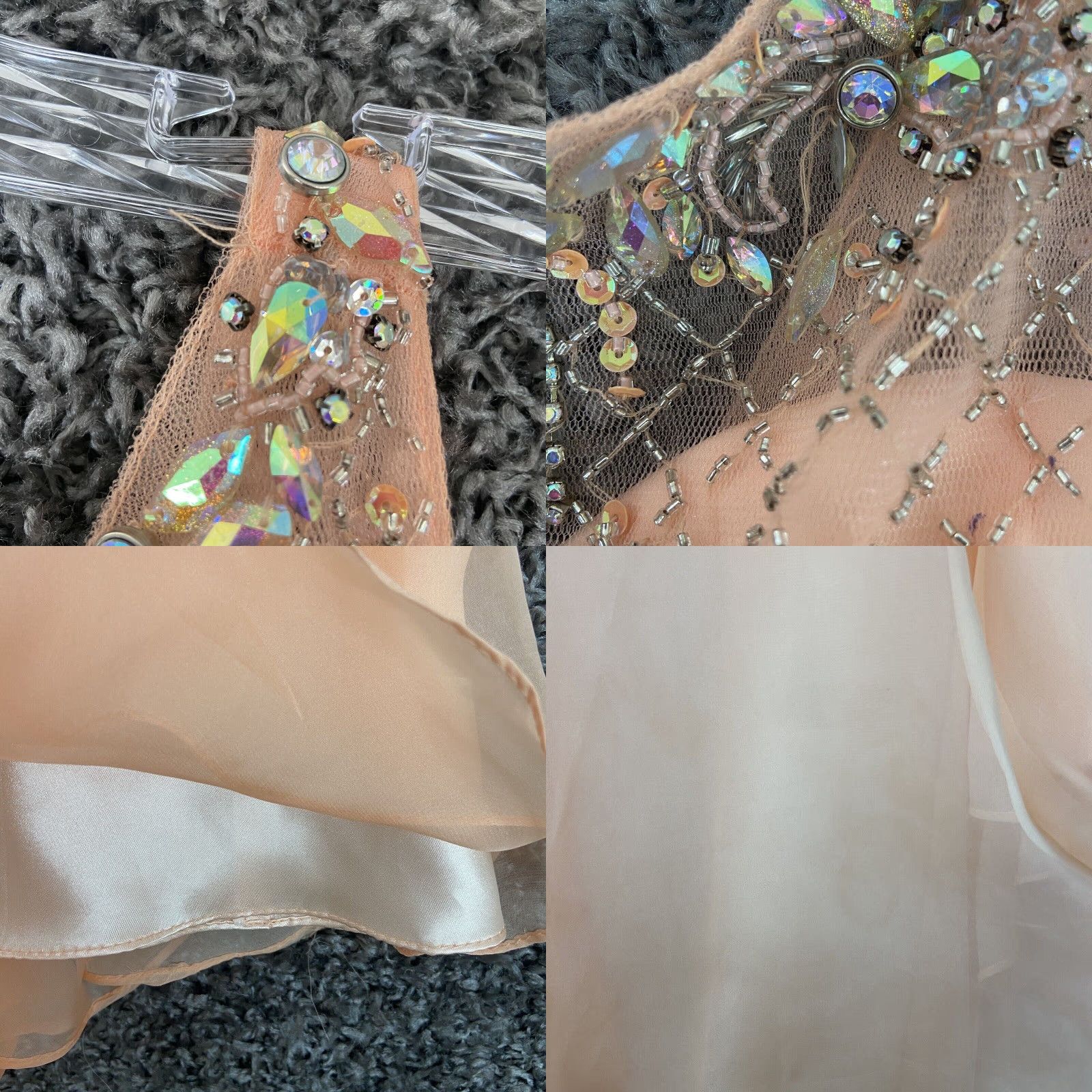 Speedo VINTAGE Aspeed USA Dress Gown Women A-Line Fit & Flare Knee Length Pink Salmon Sparkly L Womens Size L / US 10 / IT 46 - 8 Thumbnail
