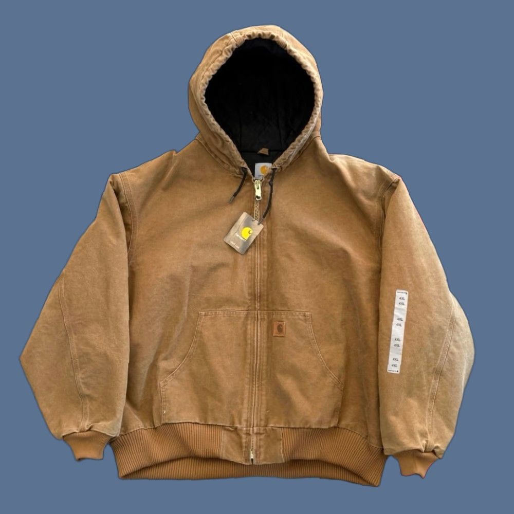 Carhartt VINTAGE Carhartt J130 211 Quilt-Lined Hooded Work Jacket 4XL Mens Brown Cotton Zip 90s Mexico Size US XXL / EU 58 / 5 - 1 Thumbnail