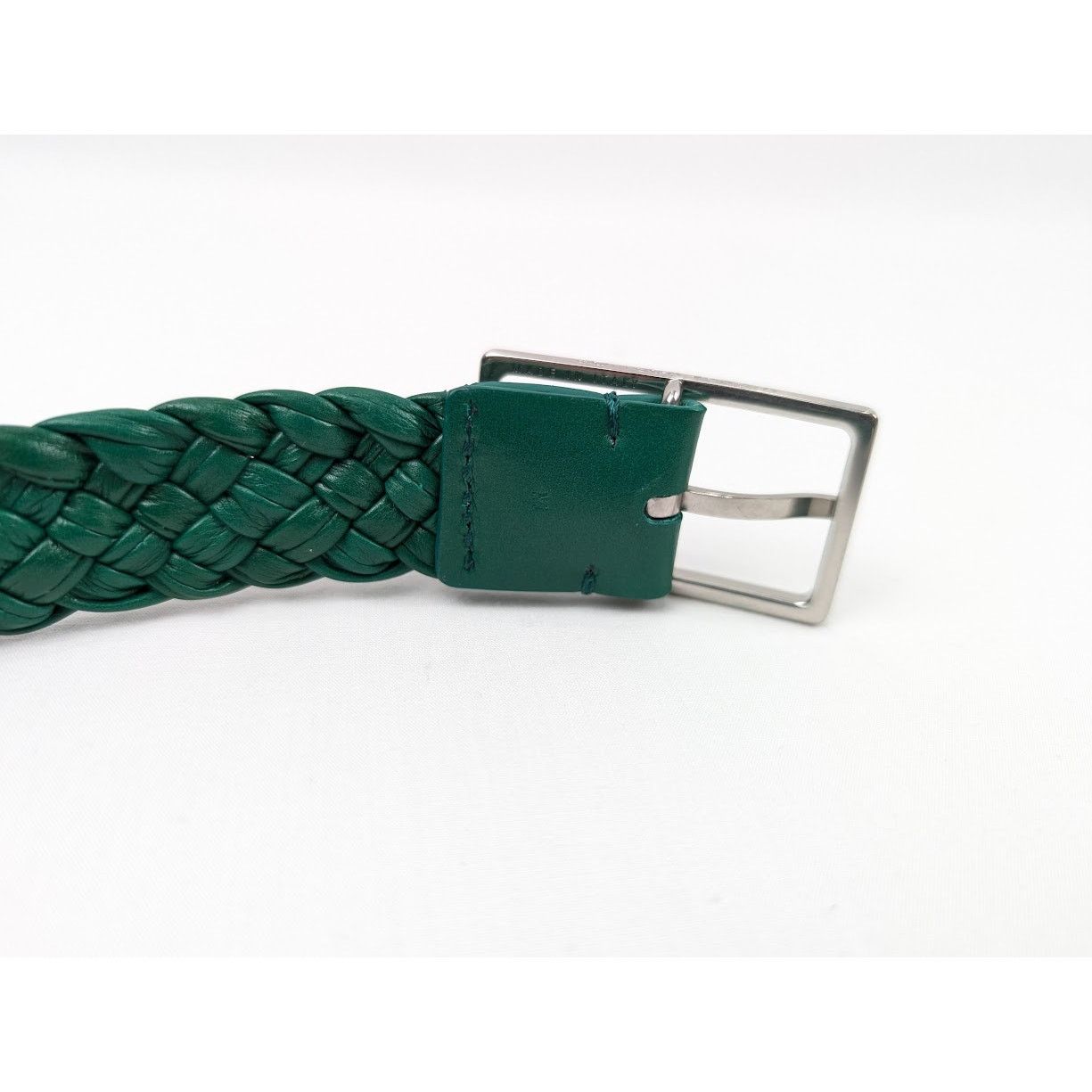 Bottega Veneta o1rshd1 Size: M/ Intreccio Paper Belt in Racing Green/Silver Size ONE SIZE - 6 Thumbnail