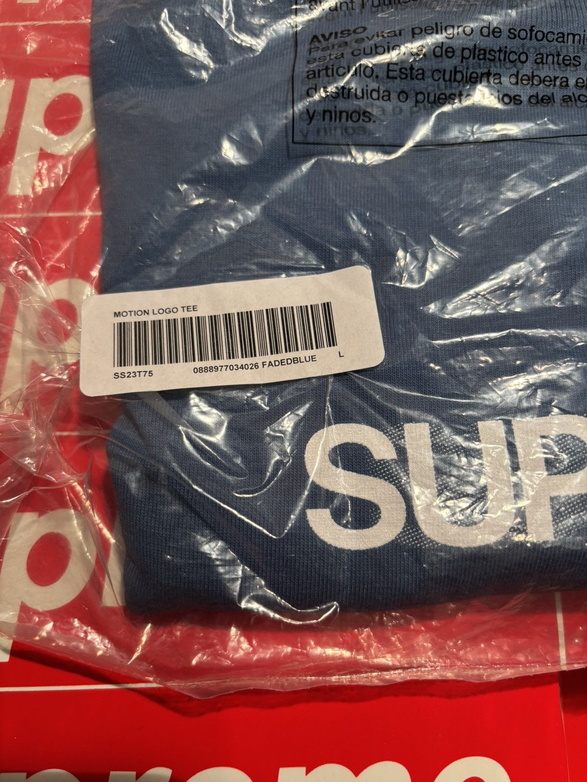 Supreme Supreme MOTION LOGO Tee SS23 Faded Blue Large Deadstock Size US L / EU 52-54 / 3 - 2 Thumbnail