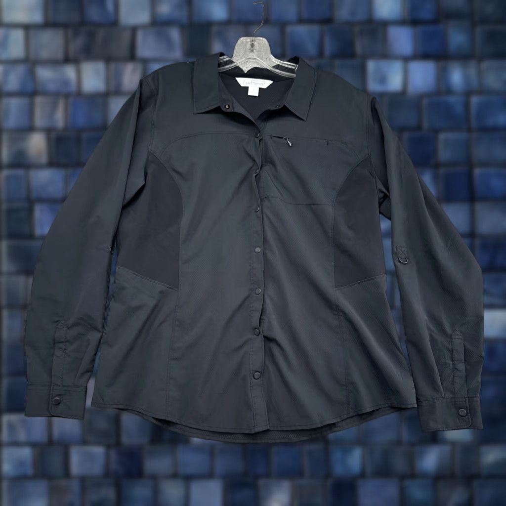 Vintage Gander Mountain Guide Series Black Snap Up Roll Tab Sleeve Shirt Top Size Large Size L / US 10 / IT 46 - 1 Thumbnail