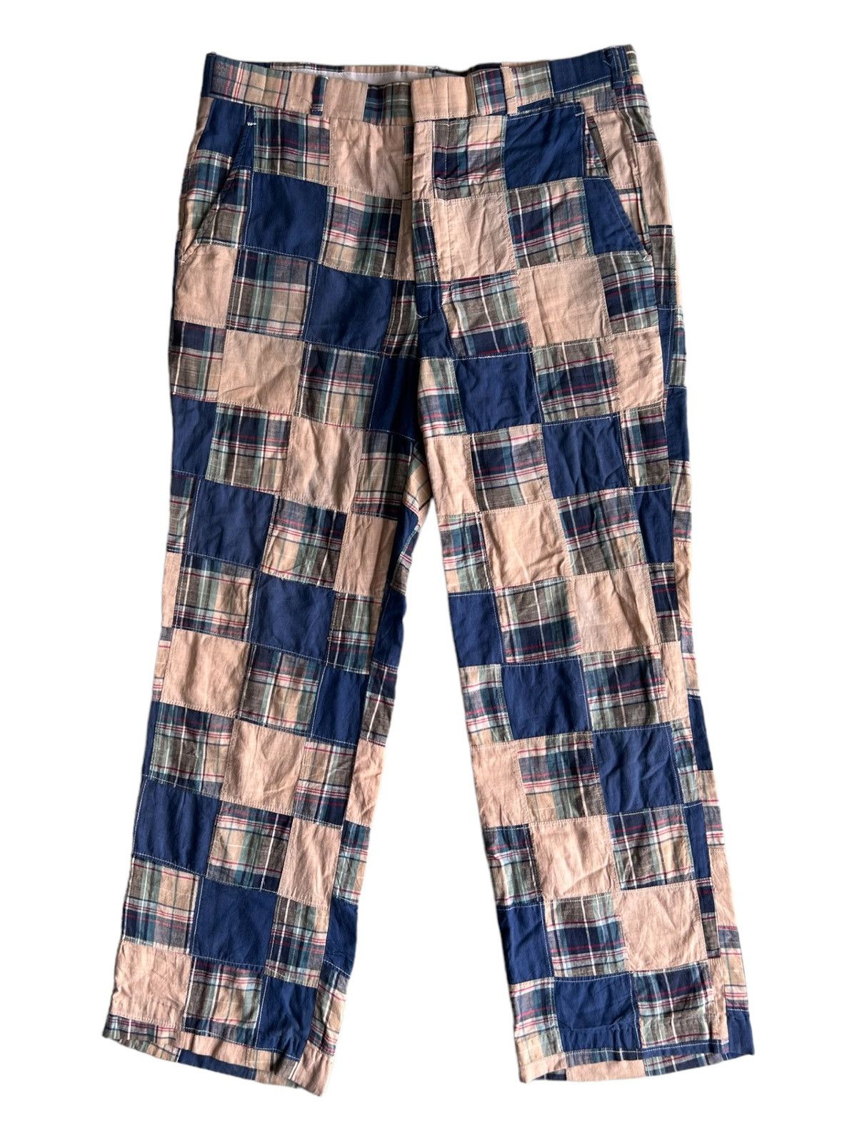 Brooks Brothers × Polo Ralph Lauren × Vintage 1970s Madras Patchwork Ralph Lauren Style Disco Rockabilly Size US 33 - 2 Thumbnail