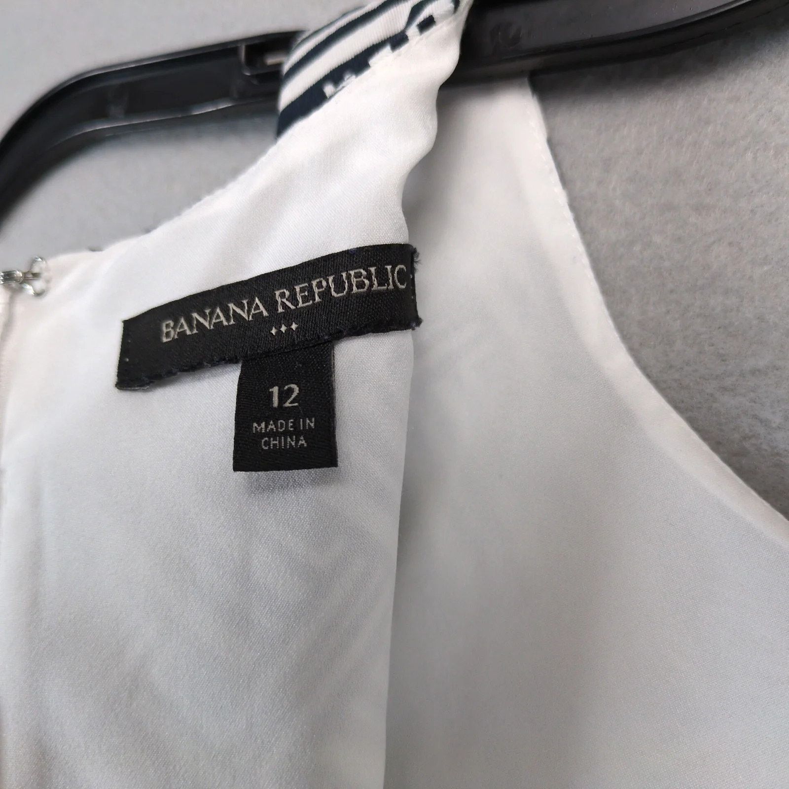 Banana Republic Banana Republic Navy White Geometric Sleeveless Dress Sz 12 Size XL / US 12-14 / IT 48-50 - 4 Thumbnail