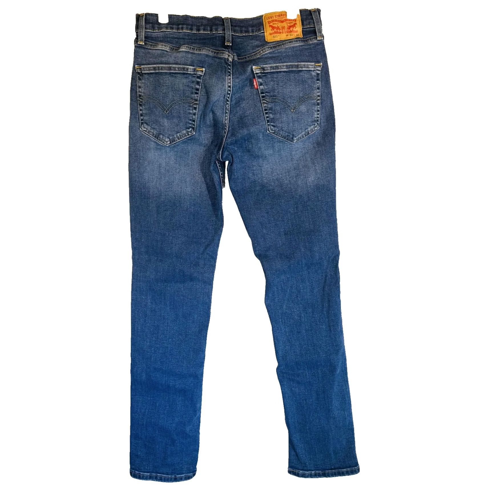 Levi's Levi's 511 Jeans Mens 32x32 Blue Medium Wash Slim Tapered Zip Fly Denim Stretch Pockets 5-Pocket Logo Size US 32 / EU 48 - 6 Thumbnail
