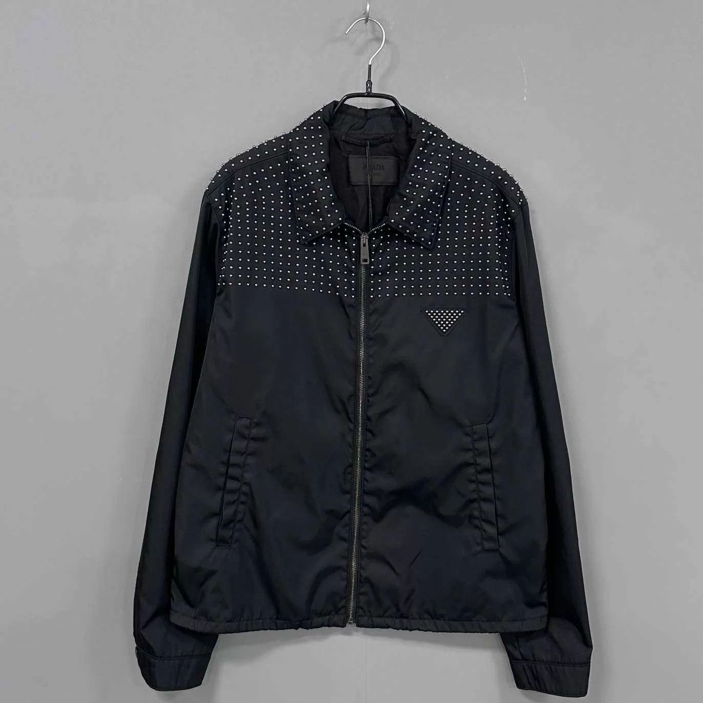 Prada PRADA Black Heavily Riveted Jacket Size 50 Size US M / EU 48-50 / 2 - 1 Thumbnail
