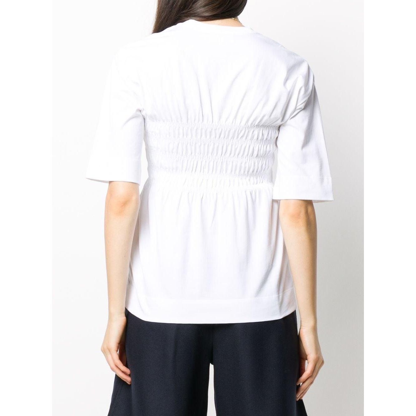 Ganni $300 New Ganni Smocked Jersey White Top - XXS Size XXS / US 00 / IT 34 - 2 Thumbnail