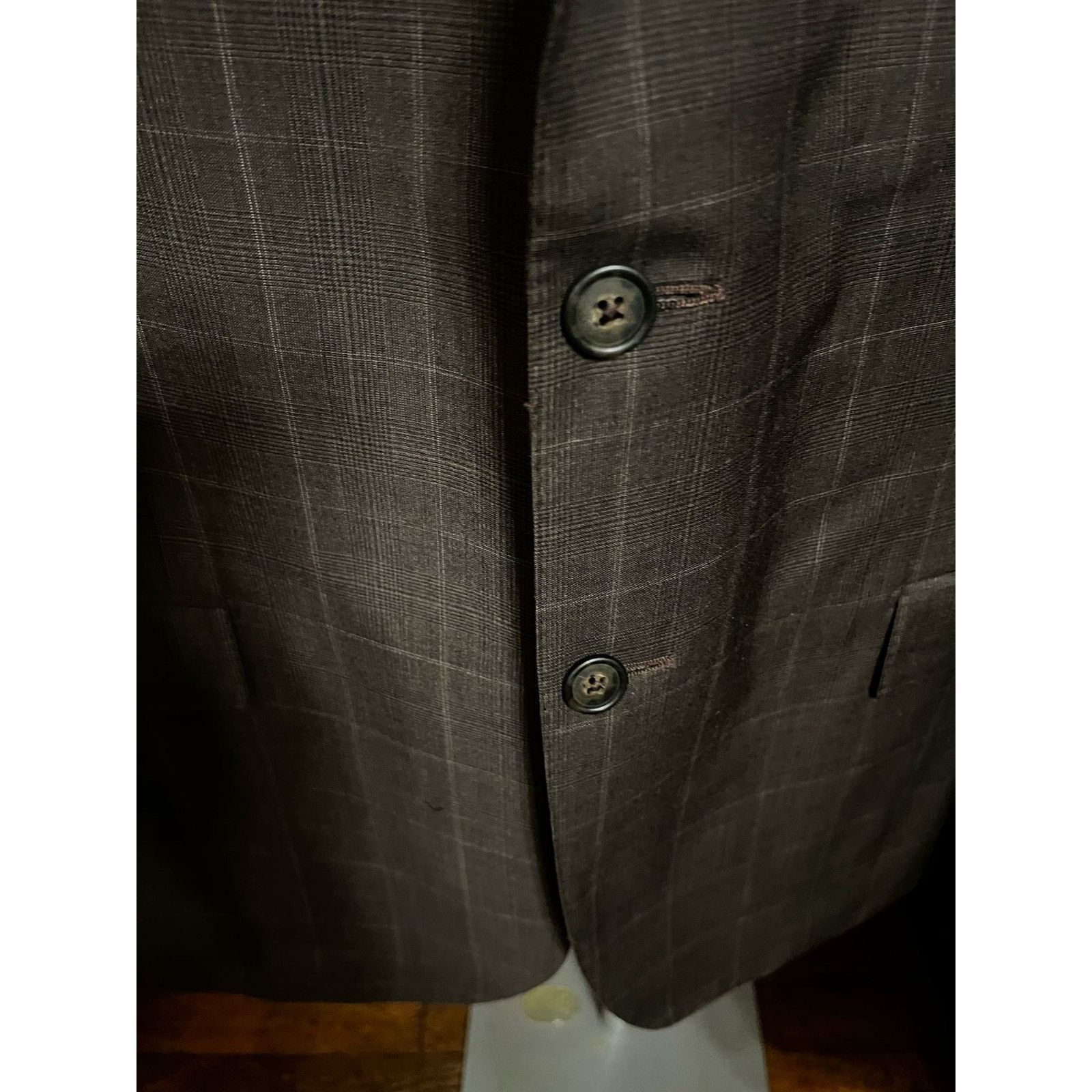 Corneliani Corneliani Brown 100% Virgin Wool Jacket Mens Size 48L US Size 48L - 2 Thumbnail