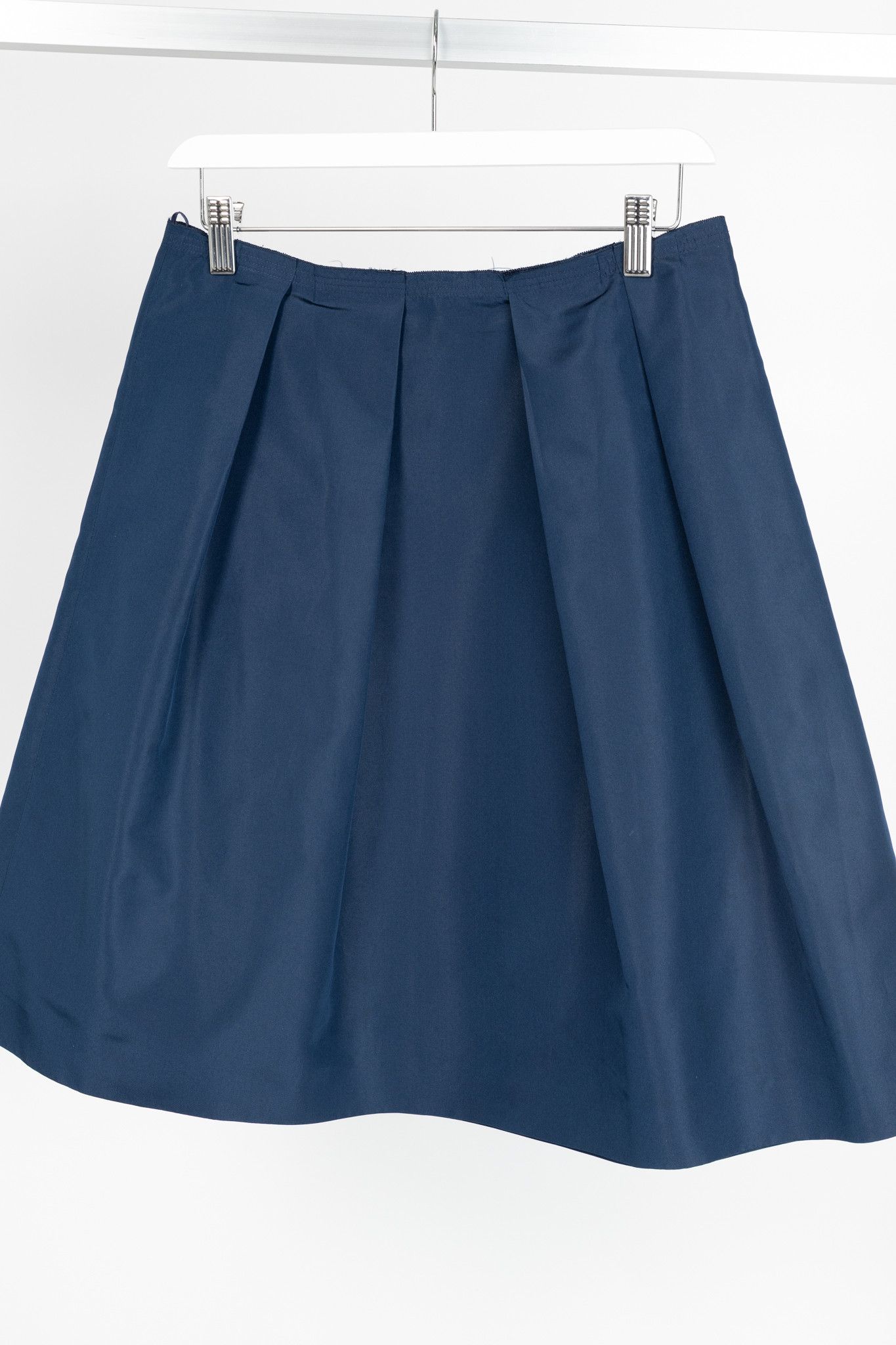 Prada Prada Blue Silk-Taffeta Pleated Flared Skirt Size 28" / US 6 / IT 42 - 3 Thumbnail
