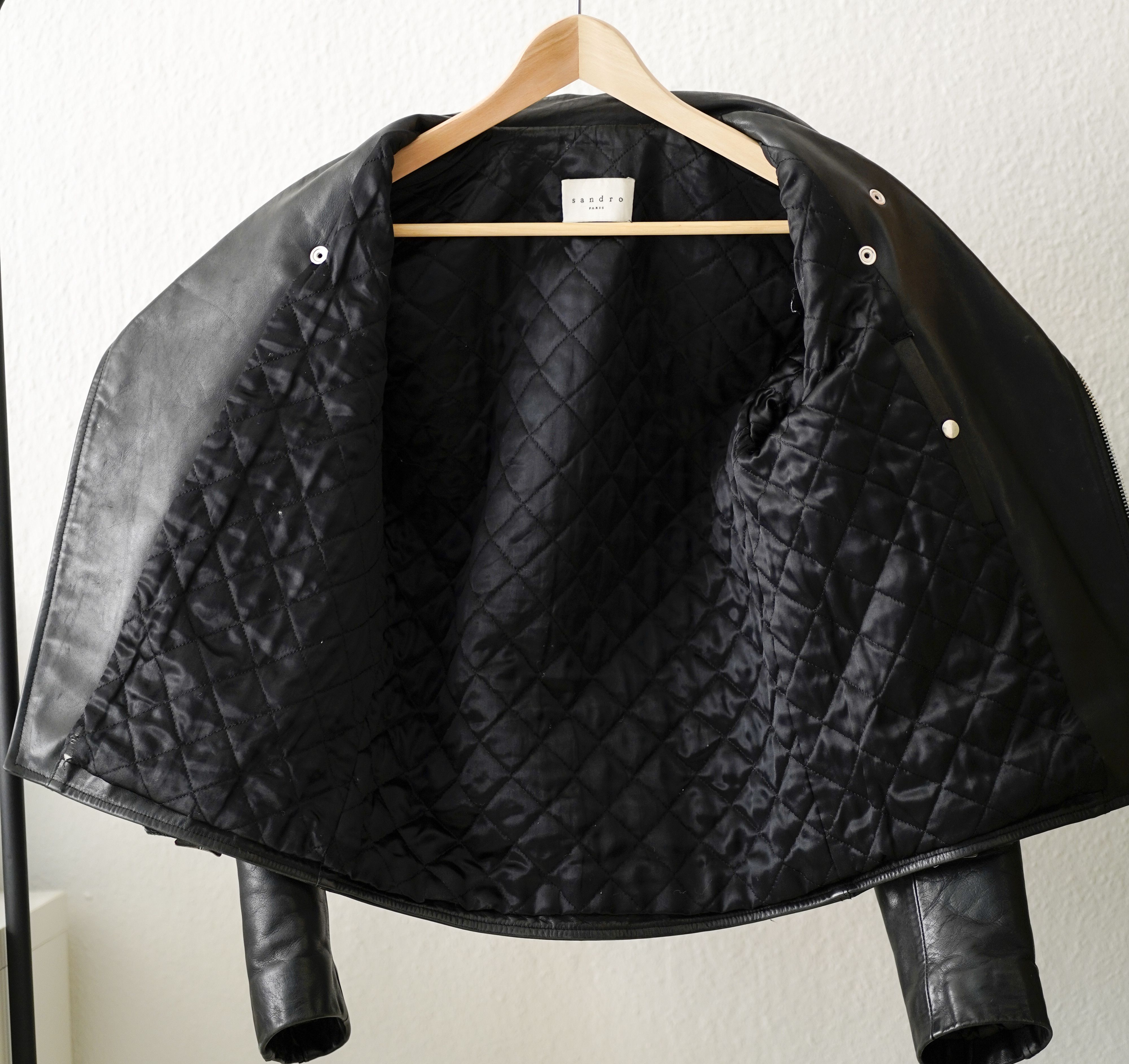Sandro Sandro Black Leather Biker Jacket Size US S / EU 44-46 / 1 - 5 Thumbnail