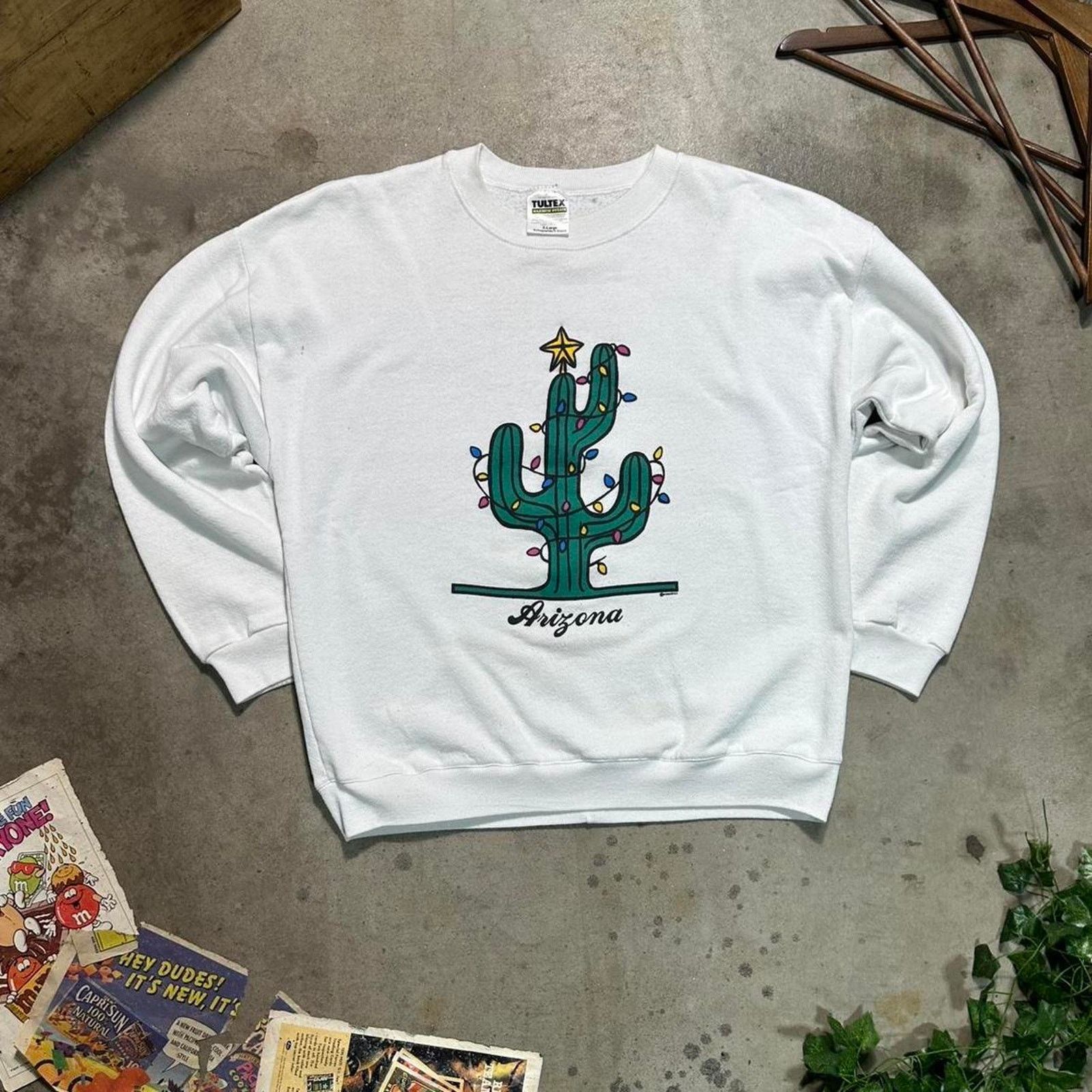 Tultex Vintage 90s Arizona Cactus Crewneck Comedy Funny Sweatshirt Size US XL / EU 56 / 4 - 1 Thumbnail