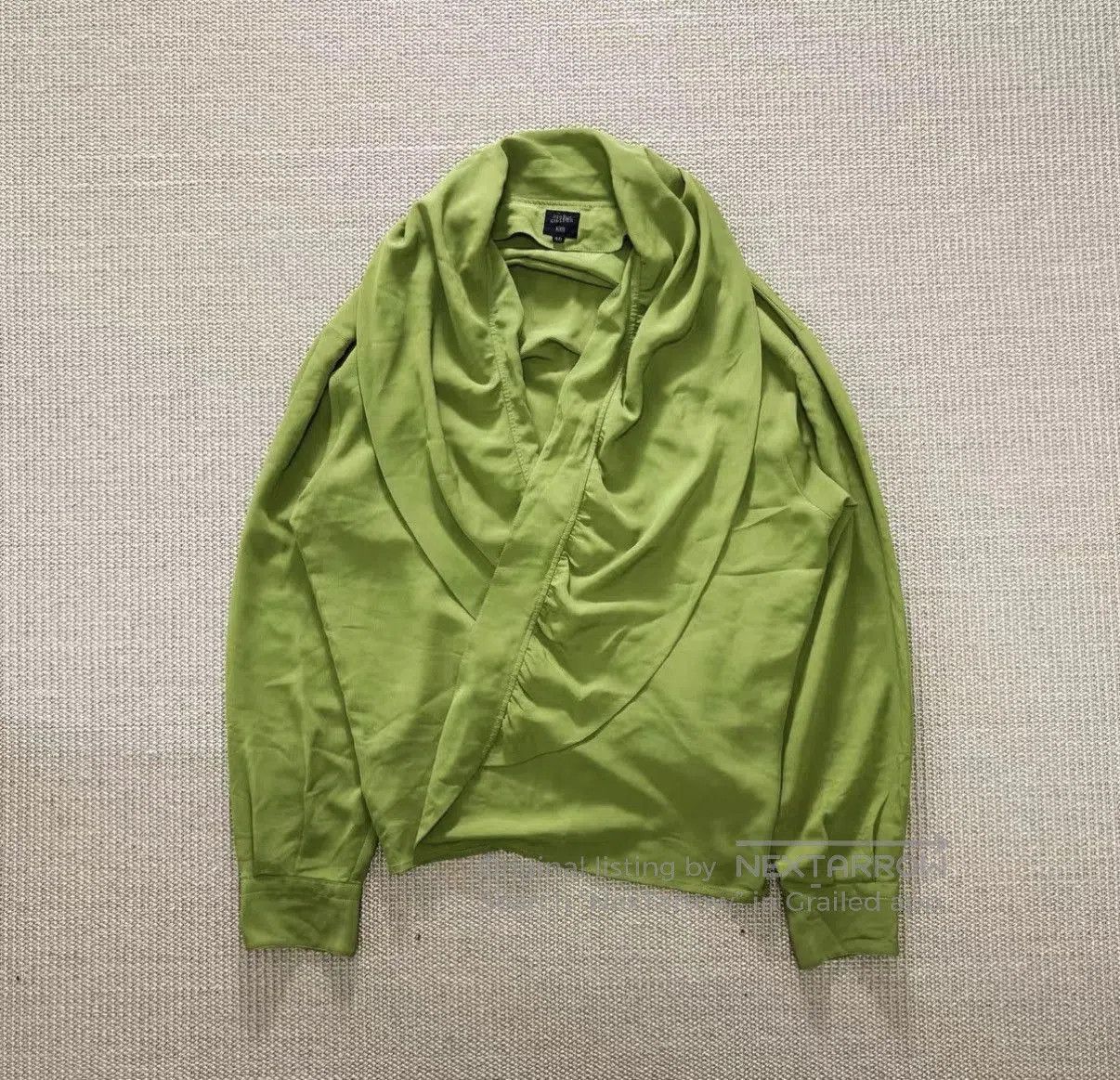 Jean Paul Gaultier Green Long Sleeve Draped Neck Shirt. Size US M / EU 48-50 / 2 - 1 Thumbnail