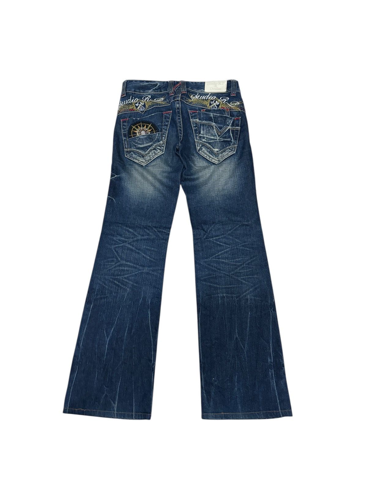 Japanese Brand Y2K Studio R.P Red Pepper Flare Denim Jeans Size 28" / US 6 / IT 42 - 1 Thumbnail