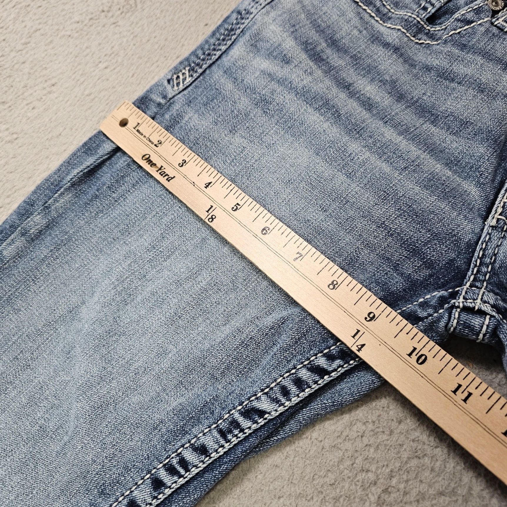 BKE BKE Aiden Jeans Mens 30x28 Light Wash Straight Leg Stretch Denim Denim Jeans 5-Pocket Embroidered Blue Cotton Blend Zip Fly Mens Size US 30 / EU 46 - 5 Thumbnail
