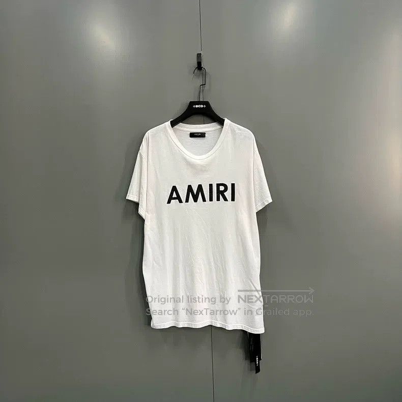 Amiri Amiri Size XL White printed logo short sleeves Size US XL / EU 56 / 4 - 1 Thumbnail
