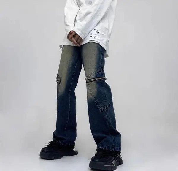 VIBE Vintage washed zip pocket micro-flare jeans Size US 34 / EU 50 - 5 Thumbnail