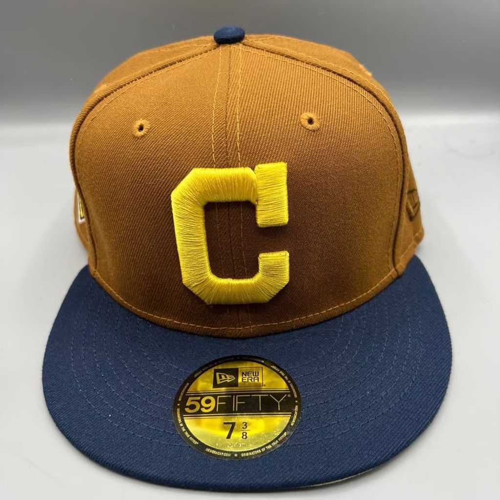 New Era Cleveland Indians Guardians Hat Men 7 3/8 Brown Fitted Cap Size ONE SIZE - 2 Thumbnail
