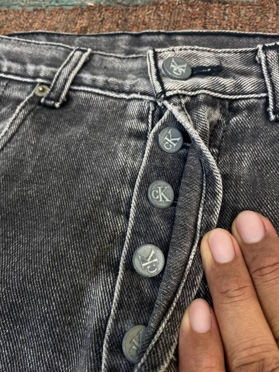 vintage calvin klein distressed denim made in usa