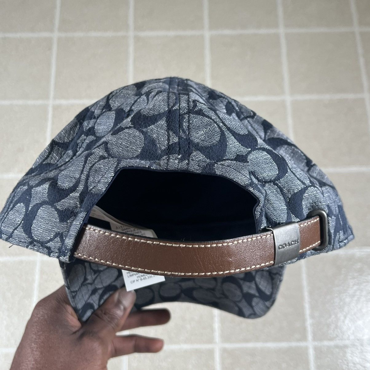 Coach COACH ALLOVER SIGNATURE LOGO JACQUARD BASEBALL CAP HAT Blue Size ONE SIZE - 6 Thumbnail