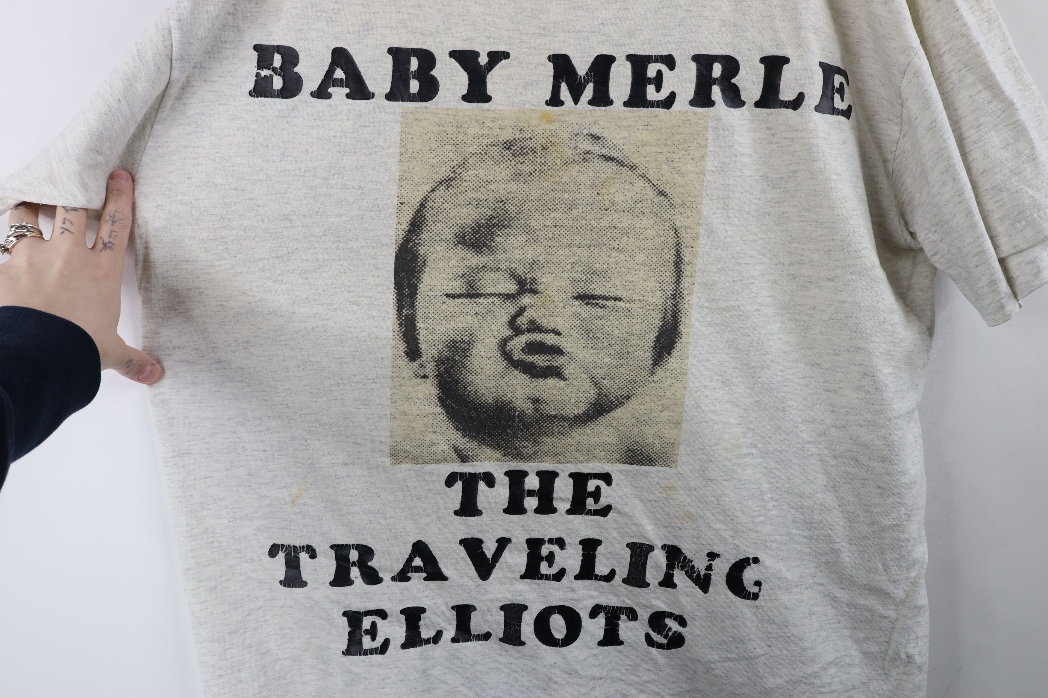 Vintage Vintage 90s Baby Merle The Traveling Elliots Band T-Shirt Size US XL / EU 56 / 4 - 4 Thumbnail