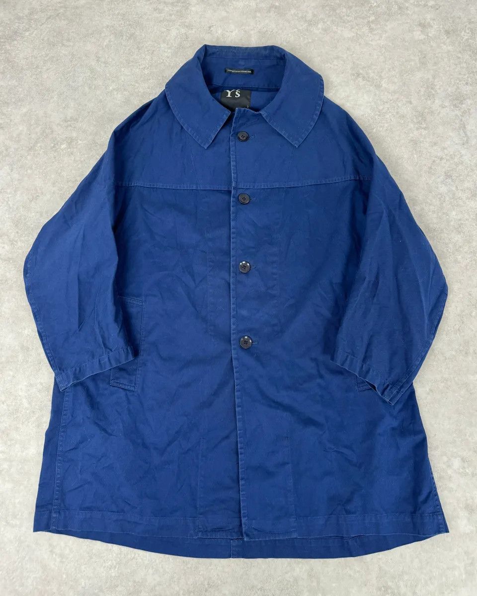 Yohji Yamamoto 2000s Yohi Yamamoto Y’s Blue Japan Worker Long Jacket Size US S / EU 44-46 / 1 - 1 Thumbnail